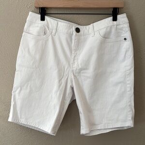 Women’s CJ Banks Stretch White Denim Shorts, Size 12